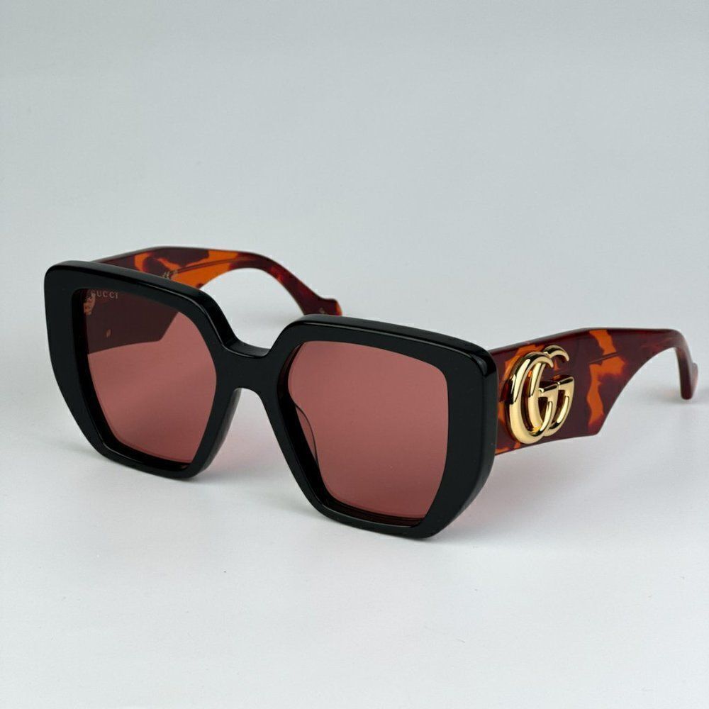SALE! NEW Gucci GG0956S 009 Black Havana Orange Cat Eye Unisex Sunglasses - Picture 4 of 11